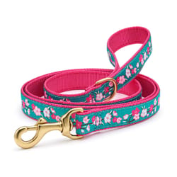 Up Country Blue/Pink Cherry Blossoms Nylon Dog Leash