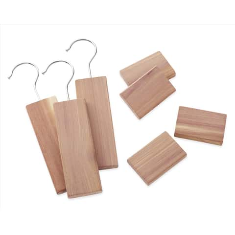 12 Pcs Cedar Blocks with 12 Hook Hanger Red Cedar Hang Ups for