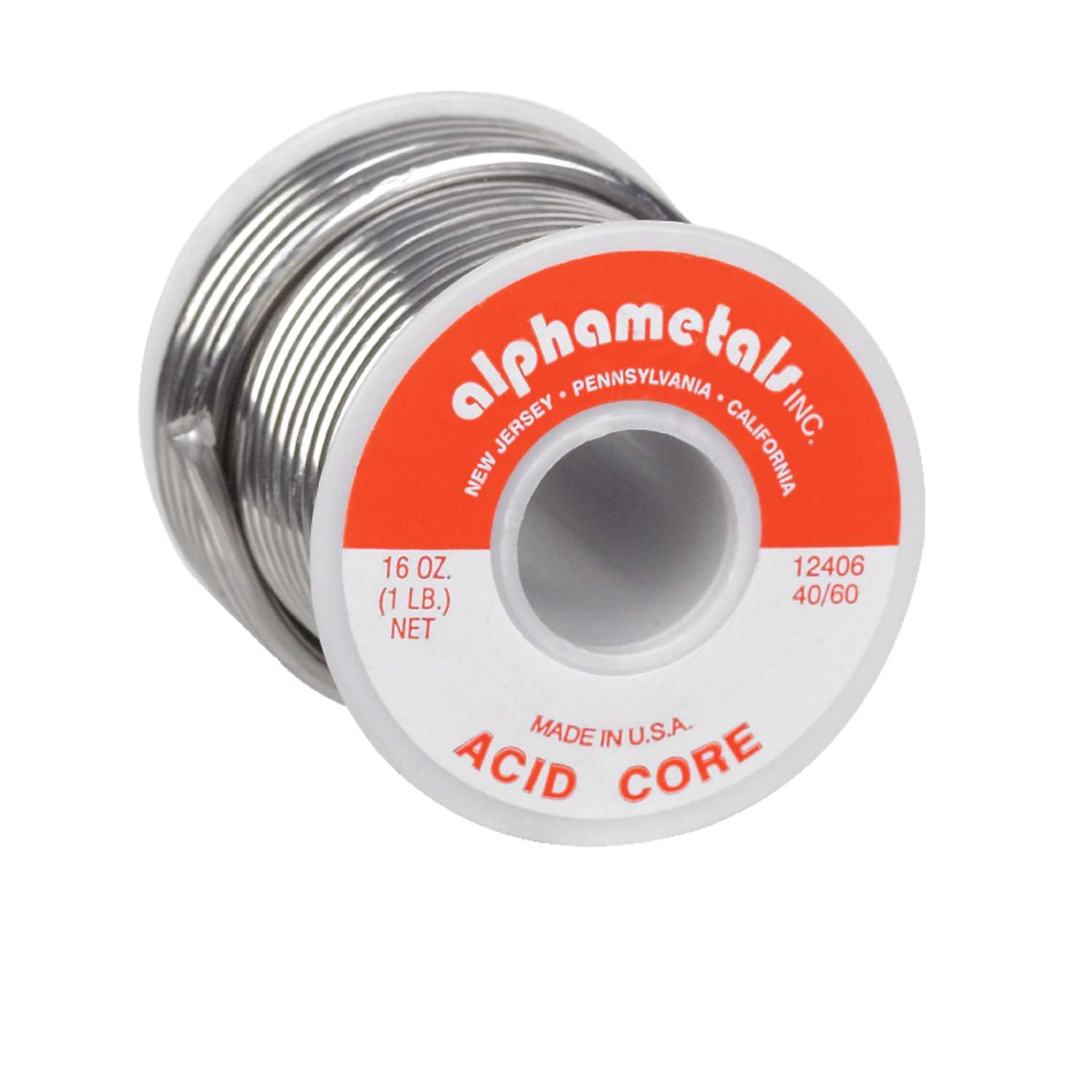 Alpha Fry 16 oz. Acid Core Wire Solder 0.125 in. Dia. Tin/Lead 40/60 1 pc. Ace Hardware