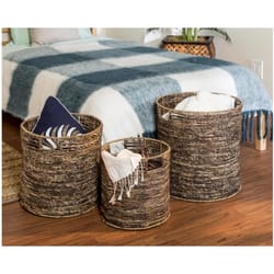 Honey Can Do Brown Woven Nesting Basket Set