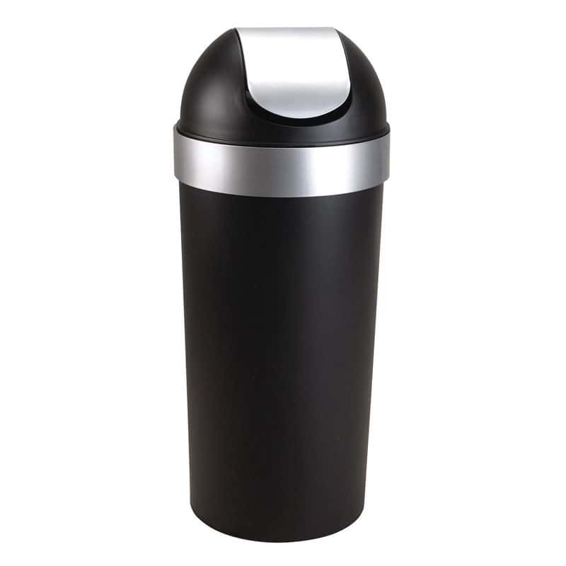 Umbra Venti 16 gal Black/Silver Plastic SwingTop Trash Can Ace Hardware