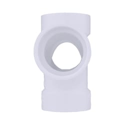 Charlotte Pipe Schedule 40 1-1/2 in. Hub X 1-1/2 in. D Hub PVC Double Sanitary Tee 1 pk