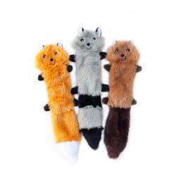 ZippyPaws Assorted Plush Skinny Peltz Dog Toy Small 1 pk