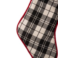 Glitzhome Multicolored Plaid Christmas Stocking 0.5 in.