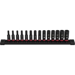 Milwaukee Shockwave 1/4 in. drive Metric 6 Point Impact Rated Deep Socket Set 14 pc