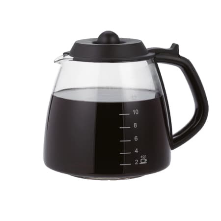 Medelco 12 Cup Glass Pause Serve Universal Replacement Carafe Black