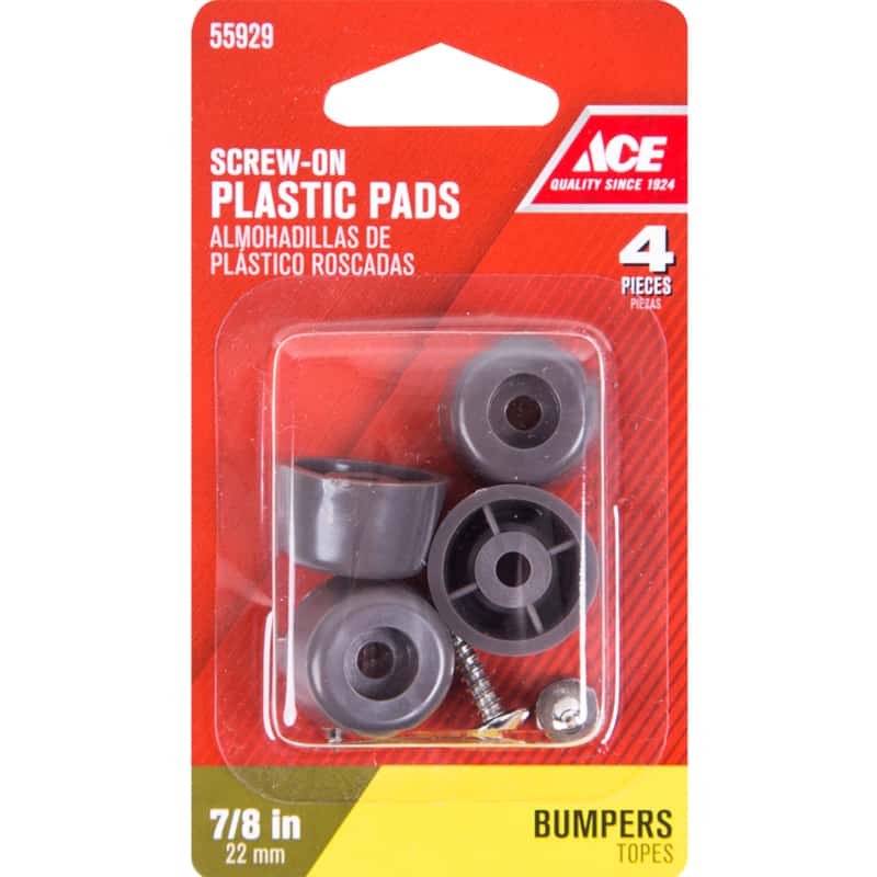 Ace Plastic Bumper Pads Brown Round 7/8 in. W 4 pk Ace Hardware