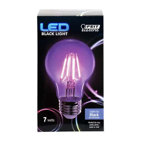 Feit A19 E26 Medium LED Bulb Black Light 60 Watt Equivalence 1