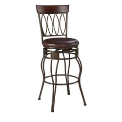 Linon Home Decor Brown Polyurethane Swivel Barstool 30 in.