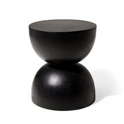 Glitzhome 17.75 in. H Black Fiberglass/MGO Plant Stand
