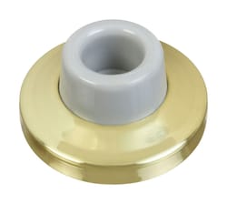 National Hardware Solid Brass w/Rubber Bumper Bright Gold Wall Door Stop Mounts to wall 2.34 in.