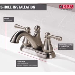 Delta Haywood Stainless Steel Farmhouse Bathroom Faucet 4 in.