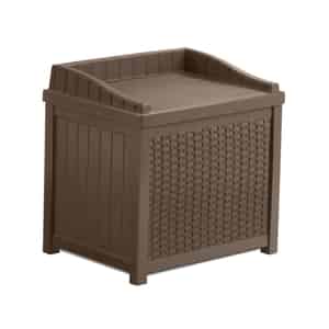 Suncast  Resin Wicker  22-1/2 in. H x 22-1/2 in. W x 17.5 in. D Brown  Storage Seat 