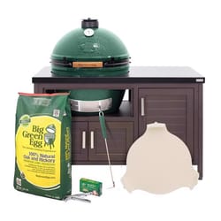 Big Green Egg 24 in. XLarge EGG Package with 50 Modern Farmhouse Table Charcoal Kamado Grill and Sm