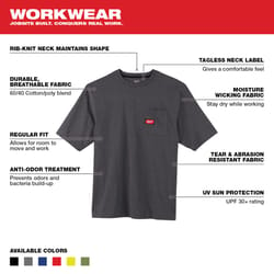 Milwaukee XL Short Sleeve Men's Round Neck Gray Heavy Duty Pocket Tee Shirt