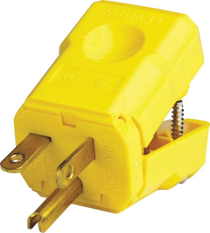 Leviton Industrial Nylon Ground/Straight Blade Plug 6-20P 18-10 AWG 2 Pole 3 Wire - 05456-0VY - Electrical Switches  sku 05456-0VY