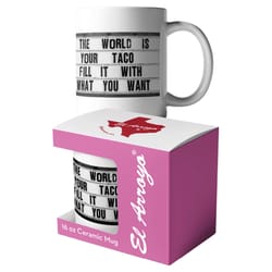 El Arroyo 16 oz World is Your Taco White BPA Free Mug