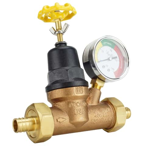 Apollo 3/4 in. Double Union Double Union PEX Bronze Water Pressure  Regulator with Gauge