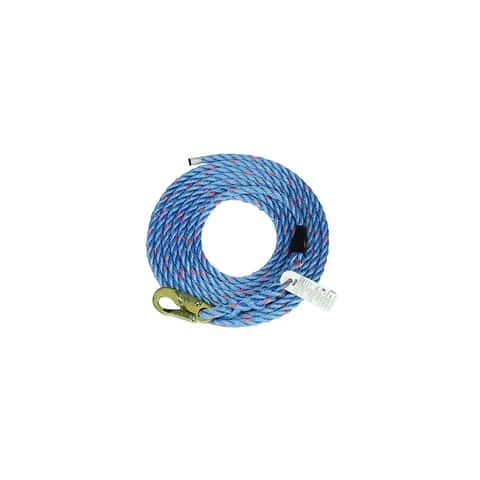 Safety Works Polyester/Steel Rope with Snap Hook 50 ft. L Blue 1 pc