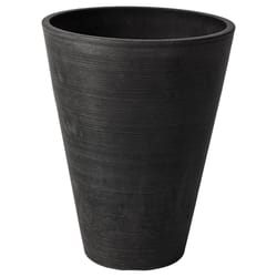 Algreen Products 13 in. H X 10 in. D Plastic Taper Spun Planter Black