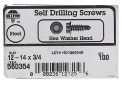 Hillman No. 12-14 X 3/4 in. L Hex Washer Head Sheet Metal Screws 100 1 pk