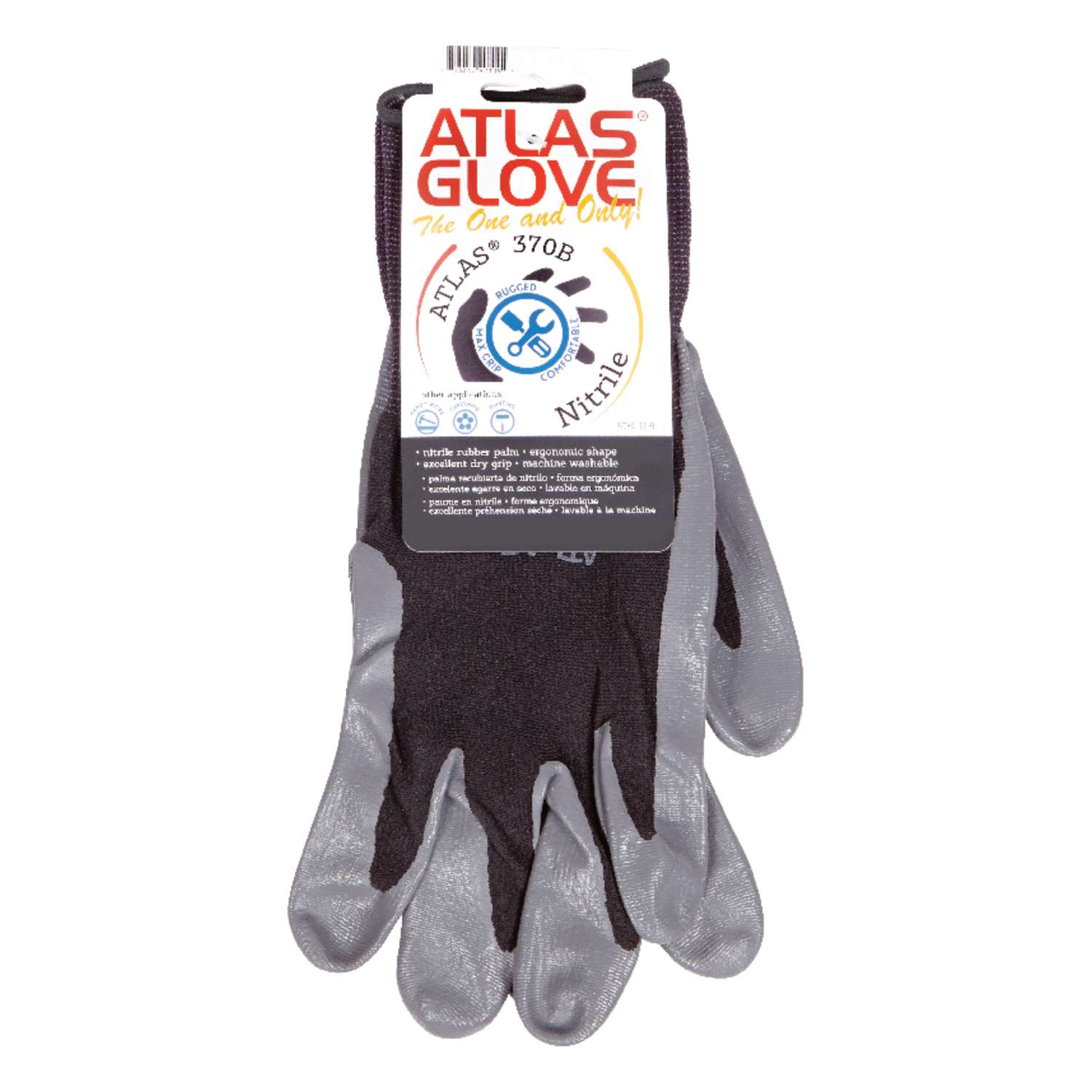 Atlas Nitrile Grip Gloves - Black XL