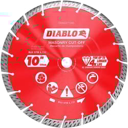 Diablo 10 in. D X 1 in. Diamond Turbo Rim Masonry Cut-Off Disc 1 pk