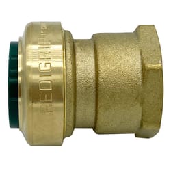 Redigrip Push to Connect 1/2 in. Push X 3/4 in. D FPT Brass Reducing Adapter
