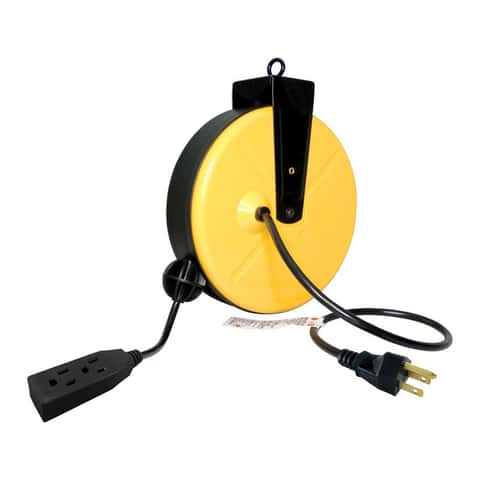 Auto retractable electrical extension power cord reels 2 meters