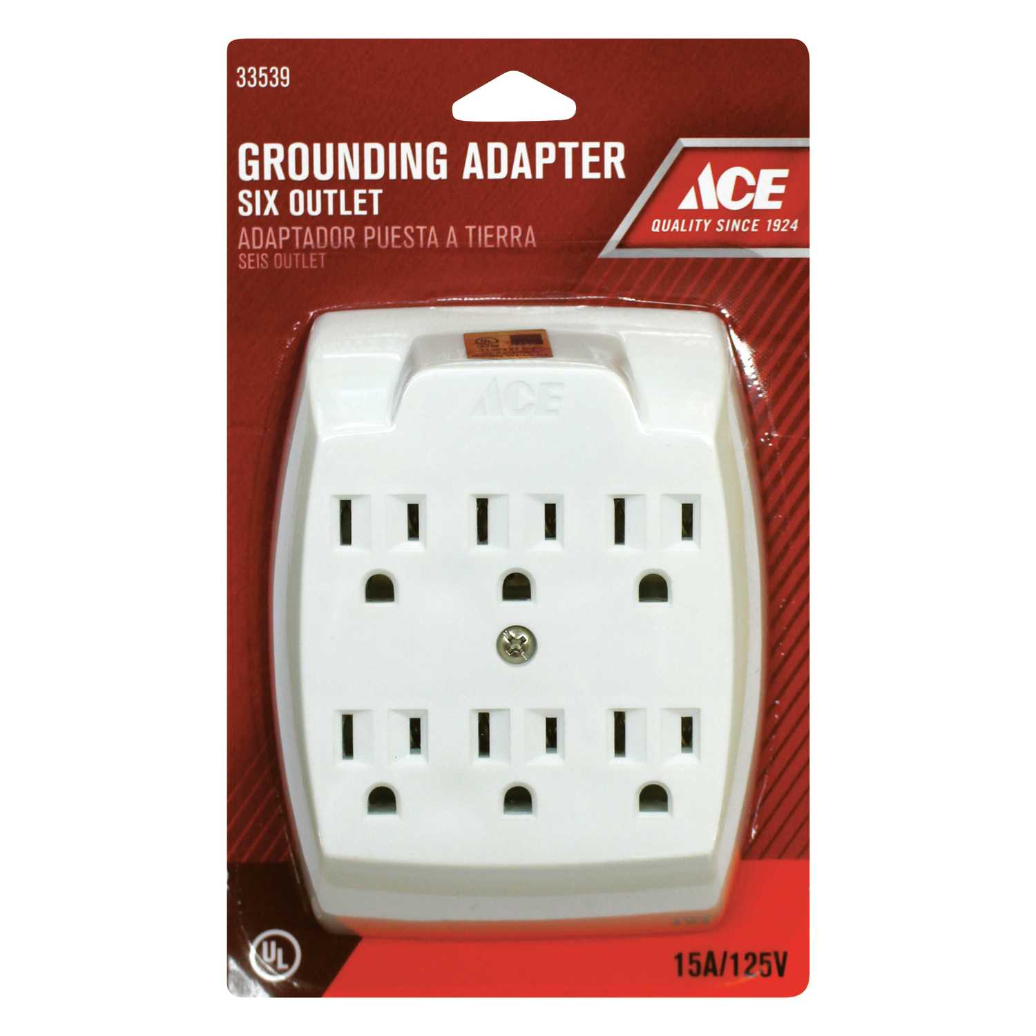 Ace Grounded 6 outlets Adapter 1 pk Ace Hardware