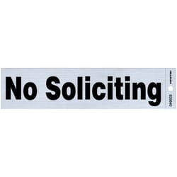 HILLMAN English Silver No Soliciting Decal 2 in. H X 8 in. W