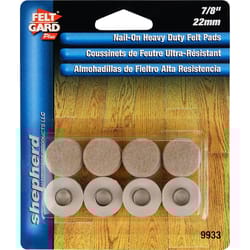 Shepherd Hardware FeltGard Plus Brown 7/8 in. Nail-On Felt/Metal/Plastic Heavy Duty Glide 8 pk