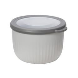 OGGI 0.7 qt Polypropylene Gray Bowl with Lid 2 pc
