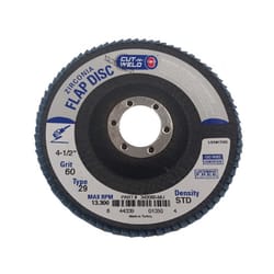 Spring Creek Products Cut-N-Weld 4-1/2 in. D Zirconia Flap Disc 60 Grit 1 pk