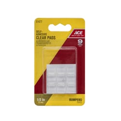 Ace Vinyl Self Adhesive Bumper Pads Clear Square 1/2 in. W X 1/2 in. L 1 pk