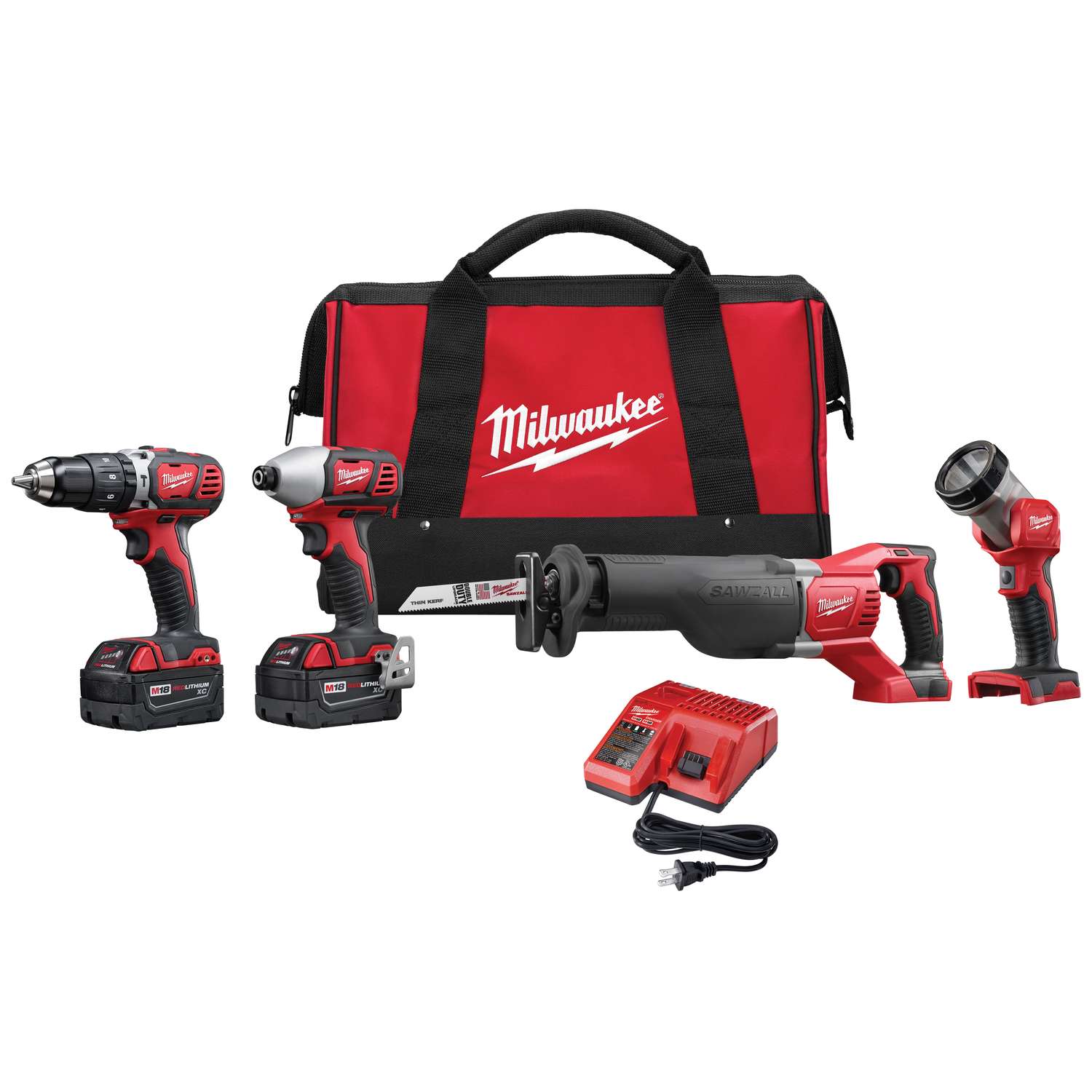 Milwaukee M18 18 volt Cordless Brushed 4 tool Combo Kit Ace Hardware