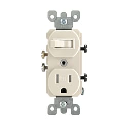 Leviton 15 amps 125 V Duplex Light Almond Combination Switch/Outlet 5-15R 1 pk