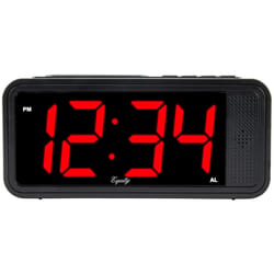 La Crosse Technology Equity 4.35 in. Black Alarm Clock LED Battery Operated