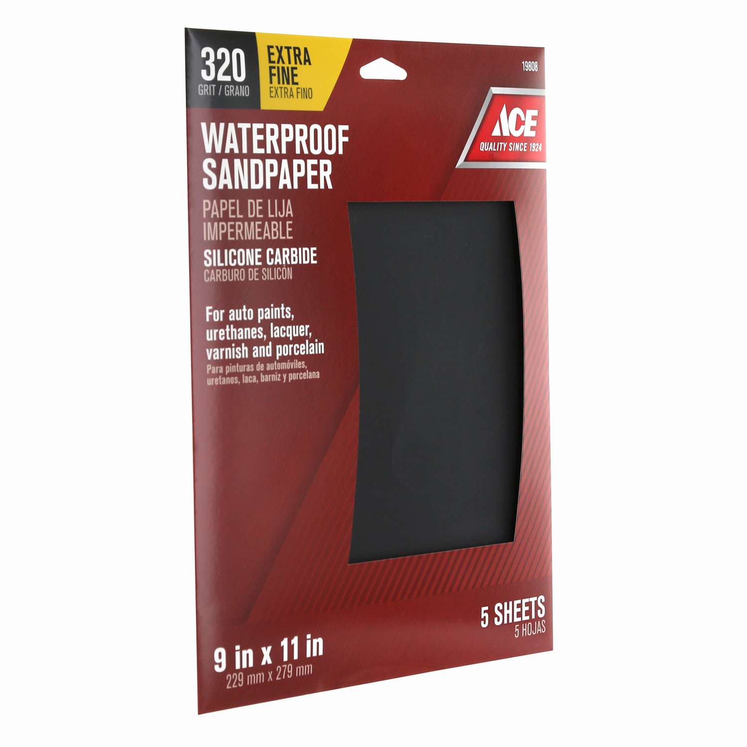 Ace 11 in. L X 9 in. W 320 Grit Silicon Carbide Waterproof Sandpaper 5