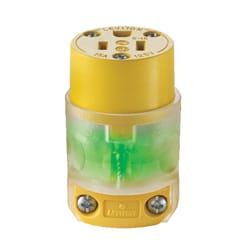 Leviton Commercial and Residential Vinyl Lighted Lighted Connector 5-15R 18-12 AWG 2 Pole 3 Wire