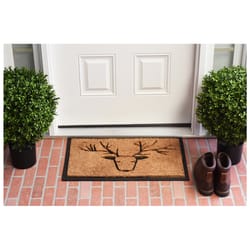 Calloway Mills Deer 1.5 W X 2.5 L Black/Brown Rectangle Coir Door Mat