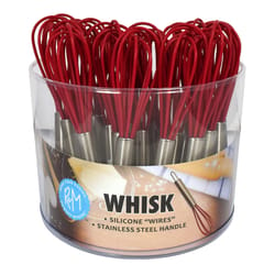 R&M International Corp Silver/Red Silicone/Stainless Steel Whisk