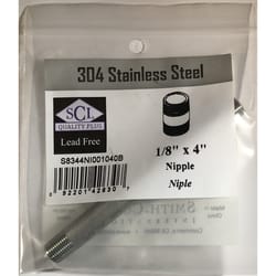 Smith-Cooper 1/8 in. MPT Stainless Steel 4 in. L Nipple