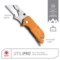 Outdoor Edge 5.3 in. Folding Multi Tool Utility Knife Orange 1 pc