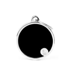 MyFamily Basic Black Circle Aluminum Dog Pet Tags Large