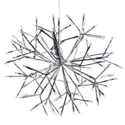 Celebrations Platinum LED Pure White Shimmer Sphere 16 in. Hanging Decor