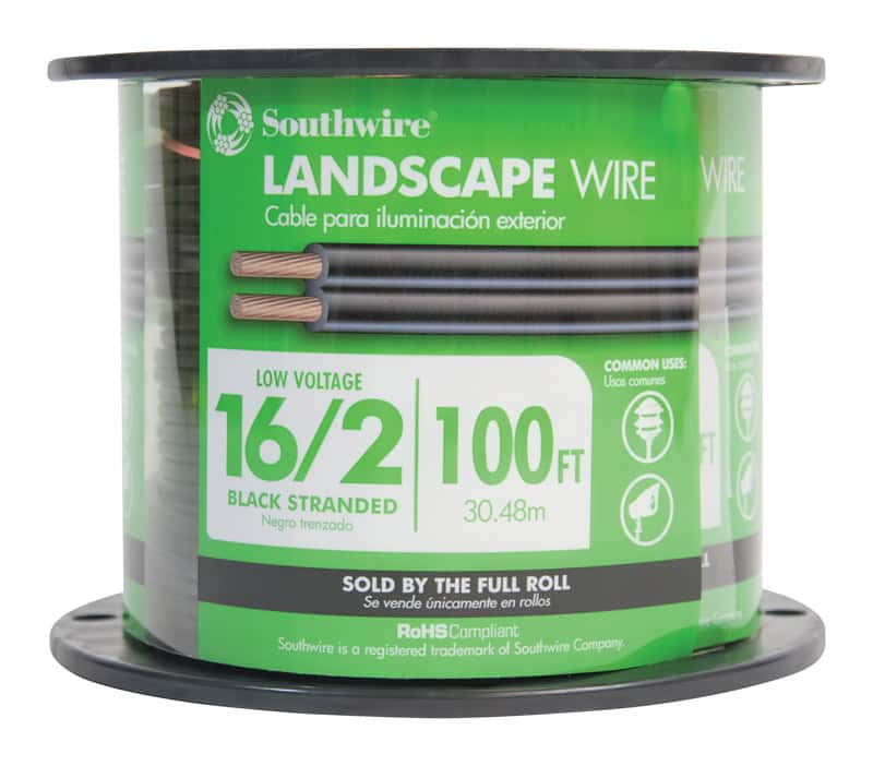 16/2 Low Voltage Landscape Lighting Direct Burial Copper Wire 100 ft