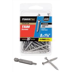 HILLMAN Power Pro No. 8 X 1-5/8 in. L Star Coarse Trim Screws 50 pk