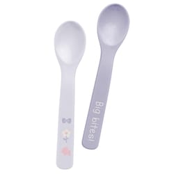 Stephen Joseph Gray/Lavender Silicone Elephant Spoon 2 pc