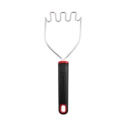 Farberware Black/Silver Plastic/Stainless Steel Potato Masher